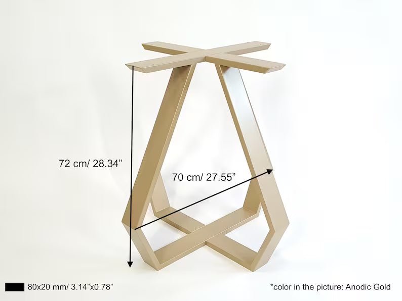 Pear 7 dining table base, view 2