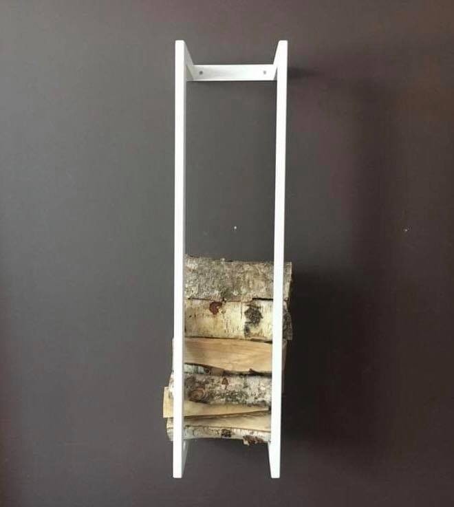 Walle wall mounted firewood rack, view 3