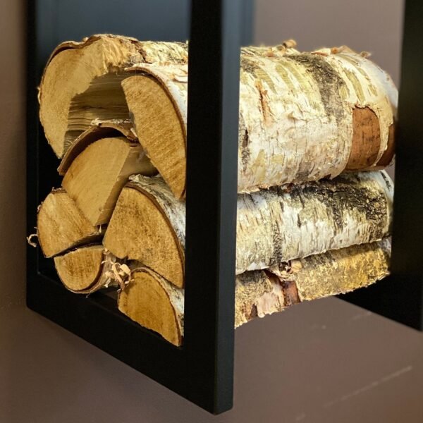 Plate wall mounted firewood rack