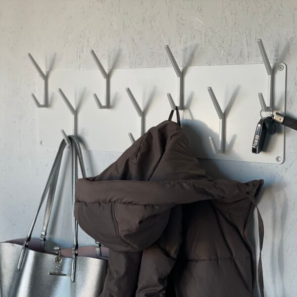 Steel Industrial style steel coat & hat rack covered with powder coating (5" / 14 cm height) 