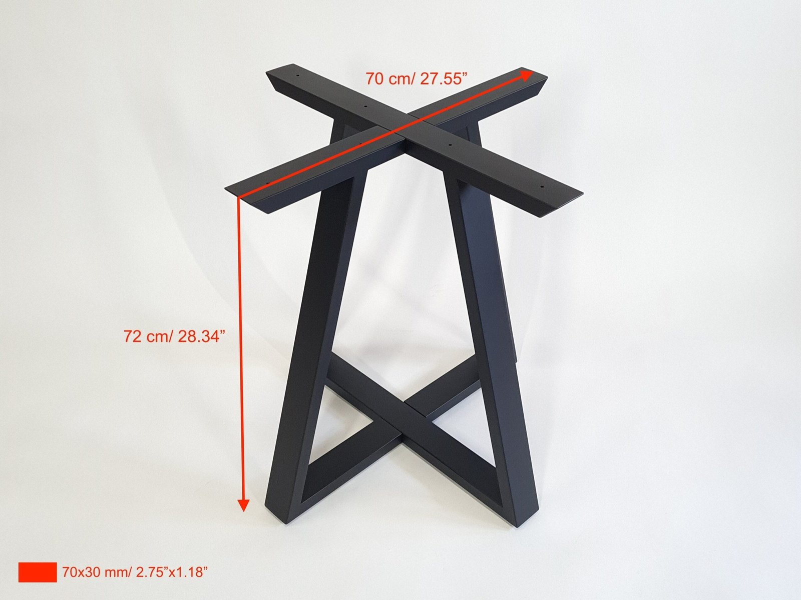 High Cross 2 dining table base, view 2