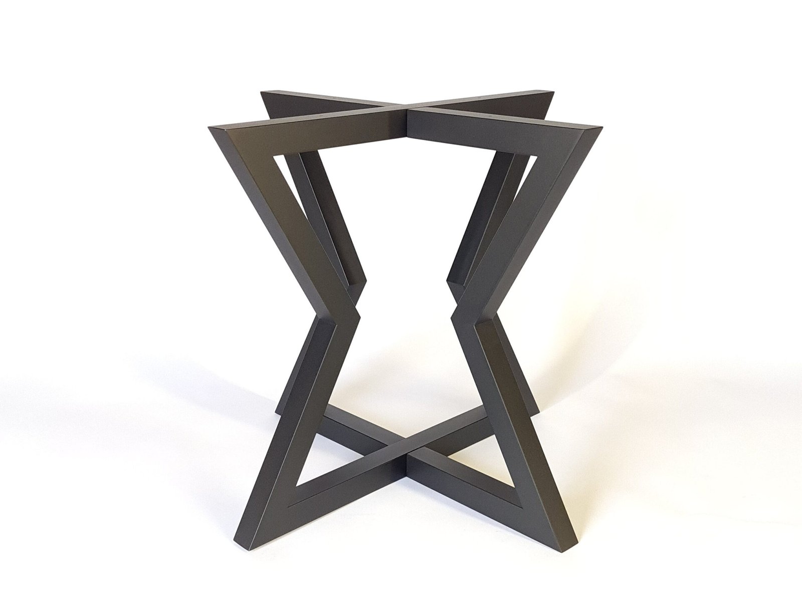 Cross X dining table base, view 3