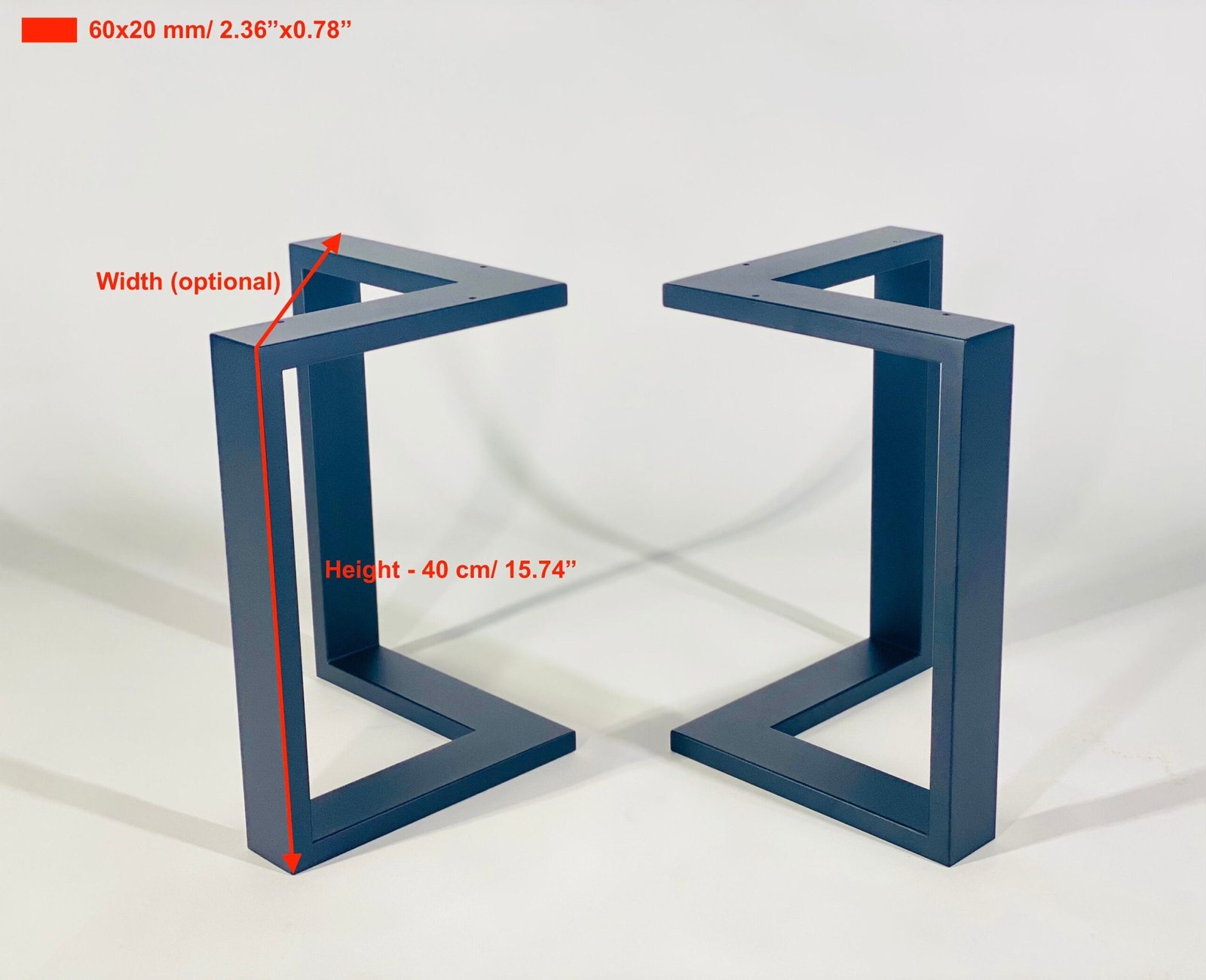 Lshape coffee table base, view 3