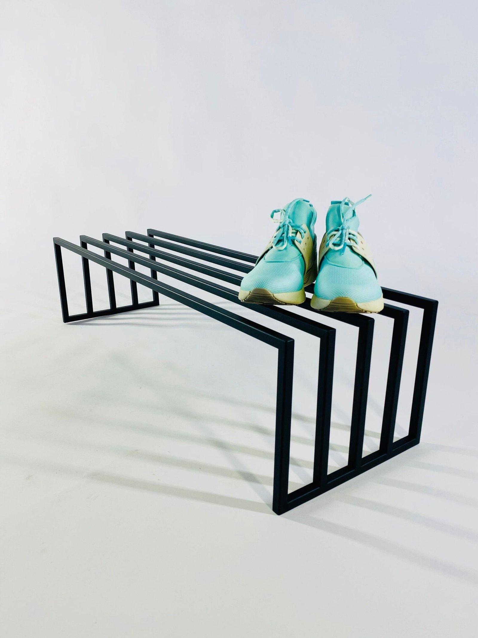 Modern free standing shoe rack, view 2