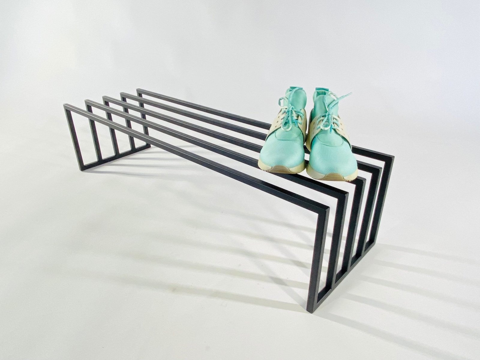 Modern free standing shoe rack, view 4