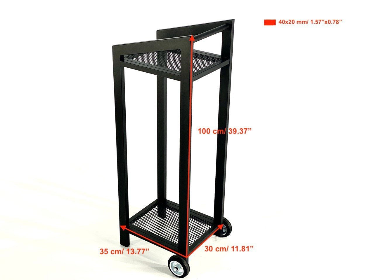 Sam movable firewood rack with wheels, view 2