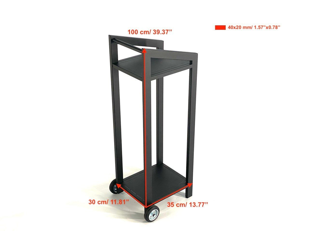 Sam 2 movable firewood rack with wheels, view 2