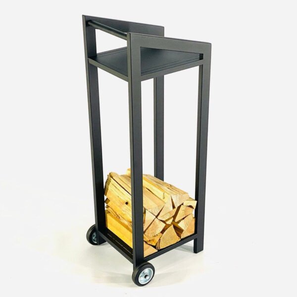 Sam 2 movable firewood rack with wheels