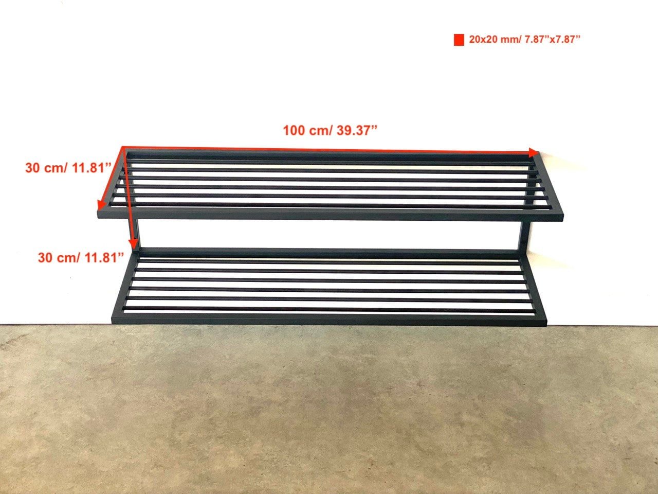 Modern 2 wall mounted shoe rack, view 2