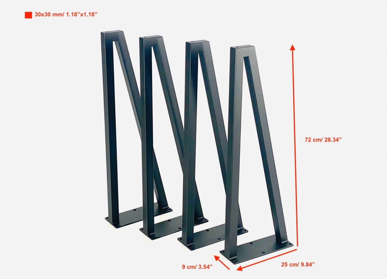 Angle dining table legs, view 3