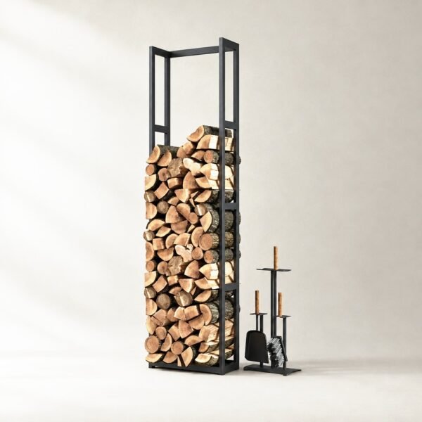 Large Wood vertical firewood rack